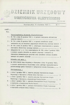 Dziennik Urzędowy Województwa Olsztyńskiego. 1993, nr 1 (15 stycznia)