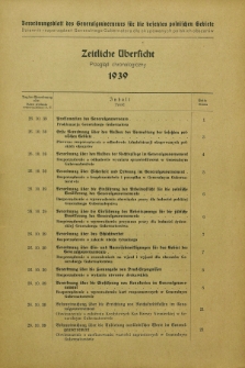 Verordnungsblatt des Generalgouverneurs für die besetzten polnischen Gebiete = Dziennik Rozporządzeń Generalnego Gubernatora dla okupowanych polskich obszarów. 1939, Zeitliche Übersicht = Przegląd chronologiczny