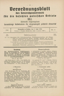 Verordnungsblatt des Generalgouverneurs für die besetzten polnischen Gebiete = Dziennik Rozporządzeń Generalnego Gubernatora dla okupowanych polskich obszarów. 1940, Teil = Cz.1, Nr. 41 (3 Juni)