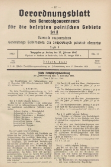 Verordnungsblatt des Generalgouverneurs für die besetzten polnischen Gebiete = Dziennik Rozporządzeń Generalnego Gubernatora dla okupowanych polskich obszarów. 1940, Teil = Cz.2, Nr. 13 (29 Februar)