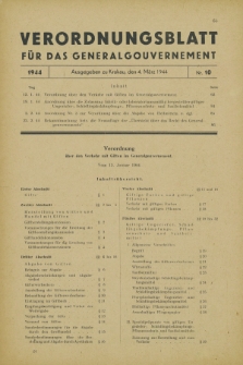 Verordnungsblatt für das Generalgouvernement. 1944, Nr. 10 (4 März)