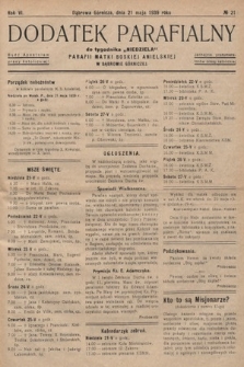 Dodatek Parafjalny do tygodnika „Niedziela” Parafji Matki Boskiej Anielskiej w Dąbrowie-Górniczej. 1939, nr 21