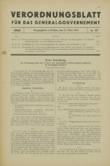 Verordnungsblatt für das Generalgouvernement. 1944, Nr. 17 (31 März)