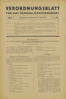 Verordnungsblatt für das Generalgouvernement. 1944, Nr. 18 (12 April)