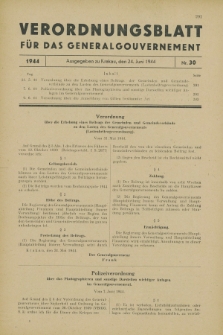 Verordnungsblatt für das Generalgouvernement. 1944, Nr. 30 (24 Juni)