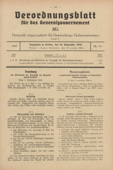Verordnungsblatt für das Generalgouvernement = Dziennik rozporządzeń dla Generalnego Gubernatorstwa. 1940, Teil = Cz.1, Nr. 54 (16 September)