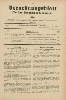 Verordnungsblatt für das Generalgouvernement = Dziennik rozporządzeń dla Generalnego Gubernatorstwa. 1940, Teil = Cz.1, Nr. 59 (9 Oktober)