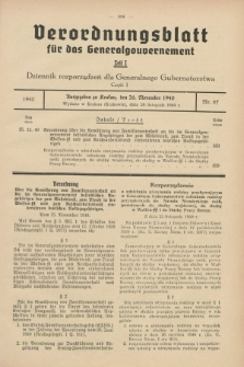 Verordnungsblatt für das Generalgouvernement = Dziennik rozporządzeń dla Generalnego Gubernatorstwa. 1940, Teil = Cz.1, Nr. 65 (26 November)