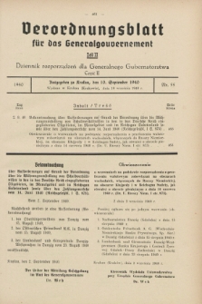 Verordnungsblatt für das Generalgouvernement = Dziennik rozporządzeń dla Generalnego Gubernatorstwa. 1940, Teil = Cz.2, Nr. 55 (10 September)