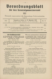 Verordnungsblatt für das Generalgouvernement = Dziennik rozporządzeń dla Generalnego Gubernatorstwa. 1940, Teil = Cz.2, Nr. 58 (19 September)