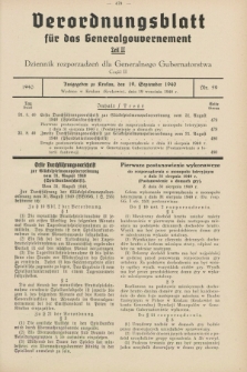 Verordnungsblatt für das Generalgouvernement = Dziennik rozporządzeń dla Generalnego Gubernatorstwa. 1940, Teil = Cz.2, Nr. 59 (19 September)