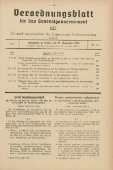 Verordnungsblatt für das Generalgouvernement = Dziennik rozporządzeń dla Generalnego Gubernatorstwa. 1940, Teil = Cz.2, Nr. 61 (23 September)