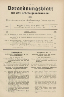 Verordnungsblatt für das Generalgouvernement = Dziennik rozporządzeń dla Generalnego Gubernatorstwa. 1940, Teil = Cz.2, Nr. 65 (10 Oktober)