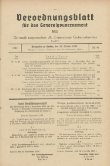Verordnungsblatt für das Generalgouvernement = Dziennik rozporządzeń dla Generalnego Gubernatorstwa. 1940, Teil = Cz.2, Nr. 66 (26 Oktober)