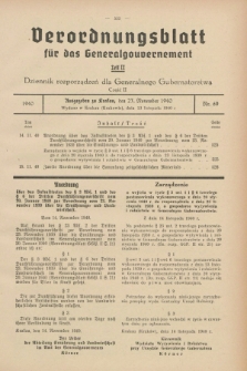 Verordnungsblatt für das Generalgouvernement = Dziennik rozporządzeń dla Generalnego Gubernatorstwa. 1940, Teil = Cz.2, Nr. 69 (23 November)
