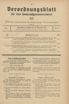 Verordnungsblatt für das Generalgouvernement = Dziennik rozporządzeń dla Generalnego Gubernatorstwa. 1940, Teil = Cz.2, Nr. 75 (18 Dezember)