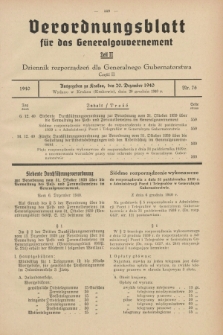 Verordnungsblatt für das Generalgouvernement = Dziennik rozporządzeń dla Generalnego Gubernatorstwa. 1940, Teil = Cz.2, Nr. 76 (20 Dezember)