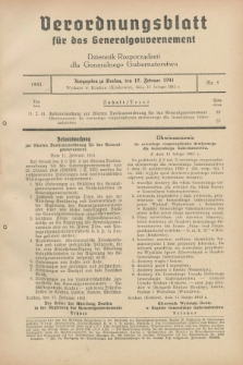Verordnungsblatt für das Generalgouvernement = Dziennik Rozporządzeń dla Generalnego Gubernatorstwa. 1941, Nr. 5 (15 Februar)