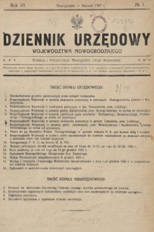 Dziennik Urzędowy Województwa Nowogródzkiego. 1927, nr 1