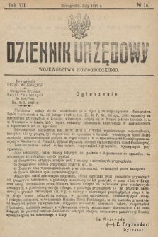 Dziennik Urzędowy Województwa Nowogródzkiego. 1927, nr 1a 