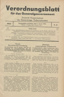 Verordnungsblatt für das Generalgouvernement = Dziennik Rozporządzeń dla Generalnego Gubernatorstwa. 1942, Nr. 2 (5 Januar)