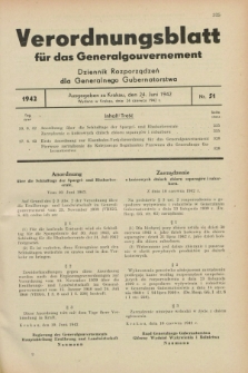 Verordnungsblatt für das Generalgouvernement = Dziennik Rozporządzeń dla Generalnego Gubernatorstwa. 1942, Nr. 51 (24 Juni)