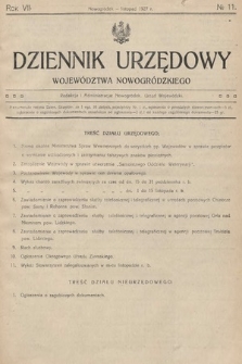 Dziennik Urzędowy Województwa Nowogródzkiego. 1927, nr 11