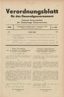 Verordnungsblatt für das Generalgouvernement = Dziennik Rozporządzeń dla Generalnego Gubernatorstwa. 1942, Nr. 113 (31 Dezember)