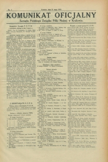 Komunikat Oficjalny Zarządu Polskiego Związku Piłki Nożnej w Krakowie. 1925, nr 5 (21 maja)