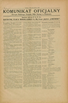 Komunikat Oficjalny Zarządu Polskiego Związku Piłki Nożnej w Krakowie. 1926, nr 2 (30 kwietnia)