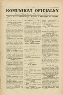 Komunikat Oficjalny Zarządu Polskiego Związku Piłki Nożnej w Krakowie. 1926, nr 8 (17 grudnia)