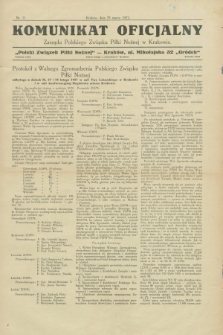 Komunikat Oficjalny Zarządu Polskiego Związku Piłki Nożnej w Krakowie. 1927, nr 11 (23 marca)