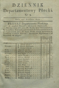 Dziennik Departamentowy Płocki. 1810, No. 9 (1 grudnia) + dod.