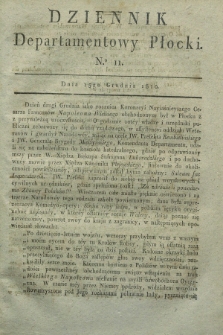 Dziennik Departamentowy Płocki. 1810, No. 11 (15 grudnia) + dod.