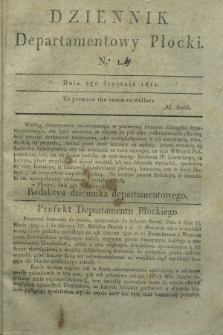 Dziennik Departamentowy Płocki. 1811, No. 14 (5 stycznia) + dod.