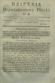 Dziennik Departamentowy Płocki. 1811, No. 16 (19 stycznia)