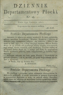 Dziennik Departamentowy Płocki. 1811, No. 18 (2 lutego) + dod.