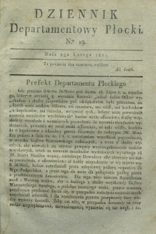 Dziennik Departamentowy Płocki. 1811, No. 19 (9 lutego)