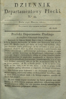 Dziennik Departamentowy Płocki. 1811, No. 22 (2 marca) + dod.