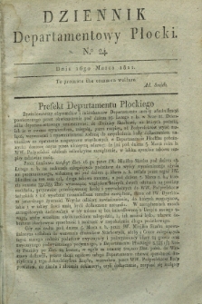 Dziennik Departamentowy Płocki. 1811, No. 24 (16 marca) + dod.