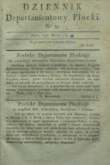 Dziennik Departamentowy Płocki. 1811, No. 31 (2 maja) + dod.