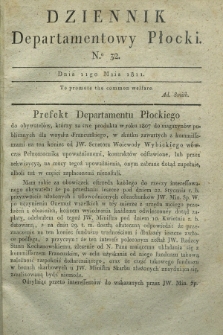 Dziennik Departamentowy Płocki. 1811, No. 32 (11 maja) + dod.