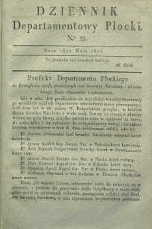 Dziennik Departamentowy Płocki. 1811, No. 33 (18 maja) + dod.