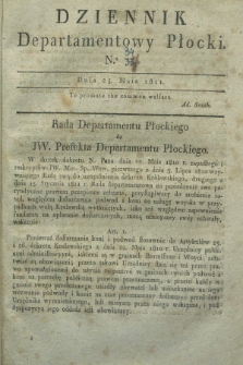 Dziennik Departamentowy Płocki. 1811, No. 34 (25 maja) + dod.