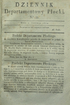Dziennik Departamentowy Płocki. 1811, No. 35 (1 czerwca)