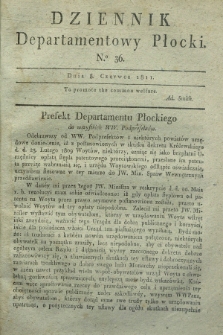 Dziennik Departamentowy Płocki. 1811, No. 36 (8 czerwca) + dod.