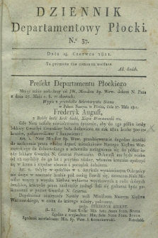 Dziennik Departamentowy Płocki. 1811, No. 37 (15 czerwca)