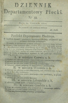 Dziennik Departamentowy Płocki. 1811, No. 38 (22 czerwca) + dod.