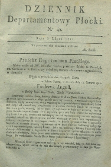 Dziennik Departamentowy Płocki. 1811, No. 40 (6 lipca) + dod.