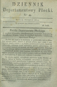 Dziennik Departamentowy Płocki. 1811, No. 44 (3 sierpnia)